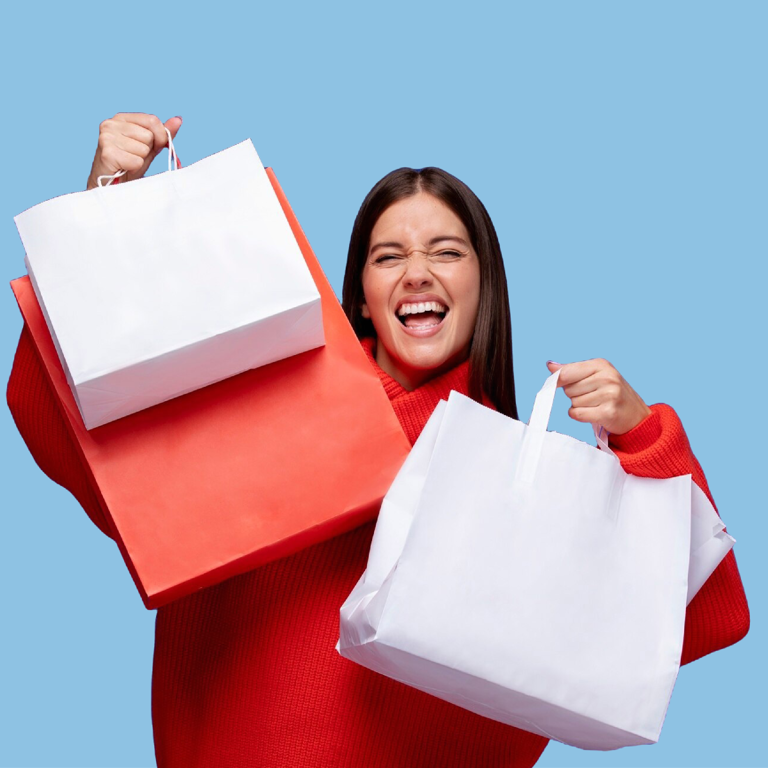 309 Frau Mit Einkaufstüten Transparent