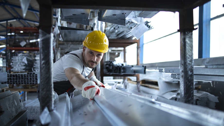 90 Factory Worker Working Warehouse Handling Metal Material Production